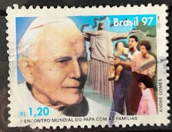 C 2043 Selo Encontro Mundial do Papa com as Familias Religiao 1997 Circulado 6