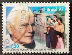 C 2043 Selo Encontro Mundial do Papa com as Familias Religiao 1997 Circulado 7