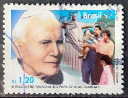 C 2043 Selo Encontro Mundial do Papa com as Familias Religiao 1997 Circulado 9