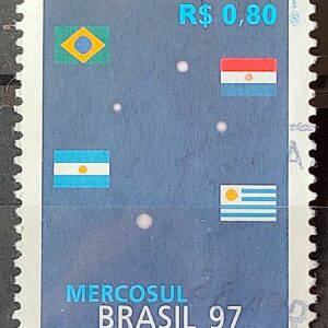 C 2044 Selo Mercosul Bandeira Paraguai Argentina Uruguai Estrela 1997 Circulado 1