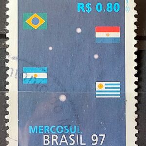 C 2044 Selo Mercosul Bandeira Paraguai Argentina Uruguai Estrela 1997 Circulado 2