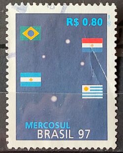 C 2044 Selo Mercosul Bandeira Paraguai Argentina Uruguai Estrela 1997 Circulado 3