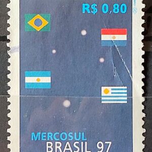 C 2044 Selo Mercosul Bandeira Paraguai Argentina Uruguai Estrela 1997 Circulado 3