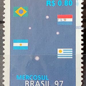 C 2044 Selo Mercosul Bandeira Paraguai Argentina Uruguai Estrela 1997 Circulado 4