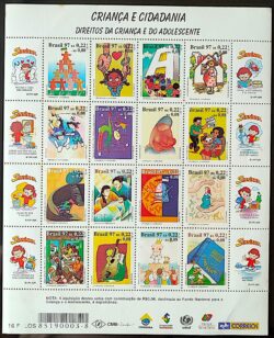 C 2051 Selo Crianca e Cidadania Direito Justica Ayrton Senna Senninha 1997 Com Leve Mancha