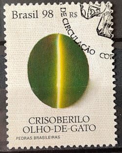 C 2070 Selo Pedras Brasileiras Crisoberilo Olho de Gato 1998 Circulado 2