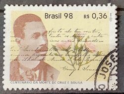 C 2078 Selo Cruz e Souza Literatura Poeta 1998 Circulado 2