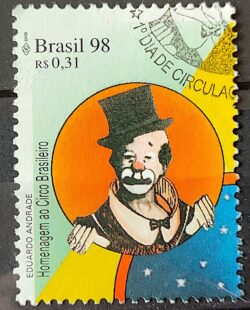 C 2085 Selo Circo Brasileiro Palhaco 1998 Circulado 1