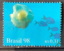 C 2092 Selo Oceanos Peixe Agua Viva 1998