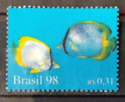 C 2097 Selo Oceanos Peixe Meia Lua 1998