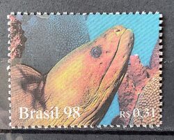 C 2107 Selo Oceanos Peixe Moreia Coral 1998