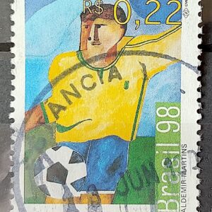 C 2124 Selo Copa do Mundo Futebol Franca Arte Aldemir Martins 1998 Circulado 1