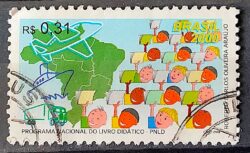 C 2242 Selo Programa Nacional do Livro Didatico Educacao Mapa 2000 Circulado 1