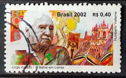 C 2477 Selo Jorge Amado Bahia Literatura Cacau Igreja 2002 Circulado 2