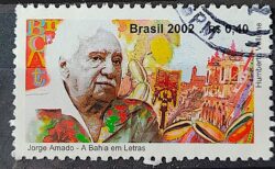 C 2477 Selo Jorge Amado Bahia Literatura Cacau Igreja 2002 Circulado 3