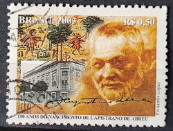C 2551 Selo 150 Anos Capistrano de Abreu Historia 2003 Circulado 1
