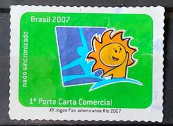 C 2674 Selo Jogos Panamericanos do Rio de Janeiro Natacao 2007 Circulado 1