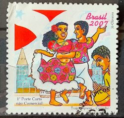 C 2675 Selo Trajes Tipicos Carimbo Danca Musica 2007 Circulado 1