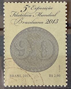 C 3291 Selo Exposicao Filatelica Mundial Brasiliana Olho de Boi 2013 Circulado 1