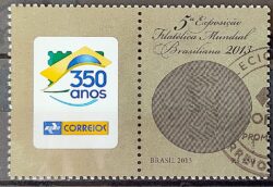 C 3291 Selo Exposicao Filatelica Mundial Brasiliana Olho de Boi 2013 Com Vinheta Circulado 1