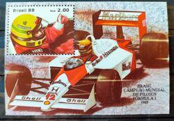 B 79 Bloco Ayrton Senna Formula 1 Carro Esporte 1989 Observar Verso 1