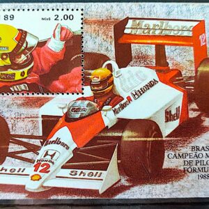 B 79 Bloco Ayrton Senna Formula 1 Carro Esporte 1989 Observar Verso 1