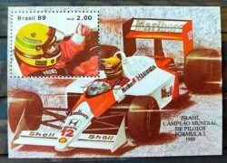 B 79 Bloco Ayrton Senna Formula 1 Carro Esporte 1989 Observar Verso 2