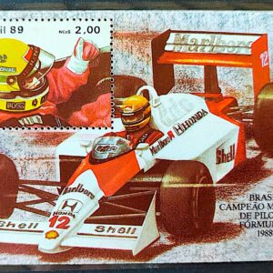 B 79 Bloco Ayrton Senna Formula 1 Carro Esporte 1989 Observar Verso 2
