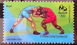C 3436 Selo Olimpiadas Rio 2016 Luta Estilo Livre 2015