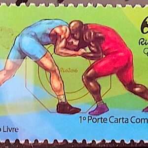 C 3436 Selo Olimpiadas Rio 2016 Luta Estilo Livre 2015