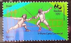 C 3469 Selo Olimpiadas Rio 2016 Esgrima Espada Arma 2015