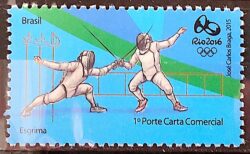 C 3471 Selo Olimpiadas Rio 2016 Esgrima Espada Arma 2015