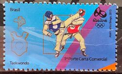 C 3483 Selo Olimpiadas Rio 2016 Taekwondo Luta 2015