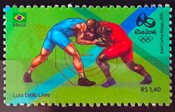 C 3542 Selo Olimpiadas Rio 2016 Luta Estilo Livre 2015