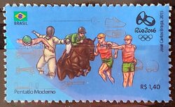 C 3550 Selo Olimpiadas Rio 2016 Pentatlo Moderno Cavalo Esgrima Natacao 2015