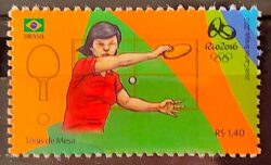 C 3554 Selo Olimpiadas Rio 2016 Tenis de Mesa 2015