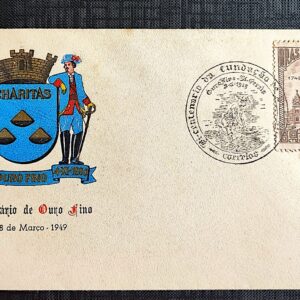 Envelope FDC 000 1949 Centenario de Ouro Fino CBC MG