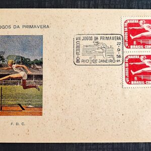Envelope FDC 000 1956 VIII Jogos da Primavera Atletismo CBC RJ DF