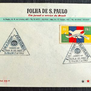 Envelope FDC 000 1963 Folha de Sao Paulo Ciclo de Conferencias Filatelicas