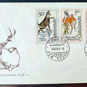 Envelope FDC 000 1963 Tchecoslovaquia Fauna Cervo
