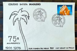 Envelope FDC 000 1976 Colegio Batista Acao de Gracas Religiao Mao CBC BSB