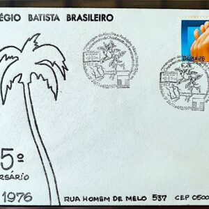 Envelope FDC 000 1976 Colegio Batista Acao de Gracas Religiao Mao CBC BSB