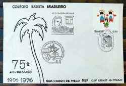 Envelope FDC 000 1976 Colegio Batista Natal CBC SP