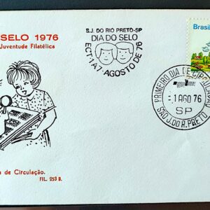 Envelope FDC 000 1976 Dia do Selo CBC CPD Sao Jose do Rio Preto
