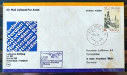 Envelope FDC 000 1978 Alemanha Aviao Rotterdam Frankfurt