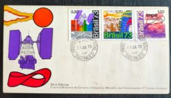Envelope FDC 025 1973 Serie Promocao das Ciencias Comunicacao Matematica Engenharia CPD SP