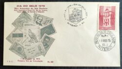 Envelope FDC 072 1975 Dia do Selo CBC e CPD RJ Niteroi