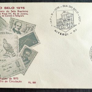 Envelope FDC 072 1975 Dia do Selo CBC e CPD RJ Niteroi