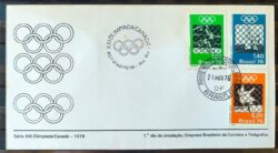 Envelope FDC 093 1976 Olimpiadas Vela Judo Basquete Canada CBC CPD BSB