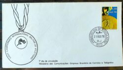 Envelope FDC 100 1976 Campeonato Militar de Atetismo CPD RJ